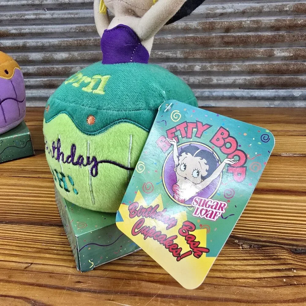 2013 PLUSH BETTY BOOP FEBRUARY & APRIL BIRTHDAY BLAST CUPCAKE DOLL BY SUGAR LOAF